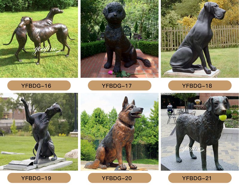 More Bronze Dog Sculptures