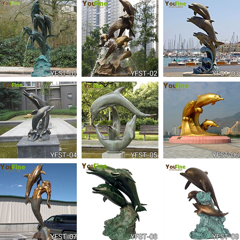 More Bronze Dolphin Sculptures