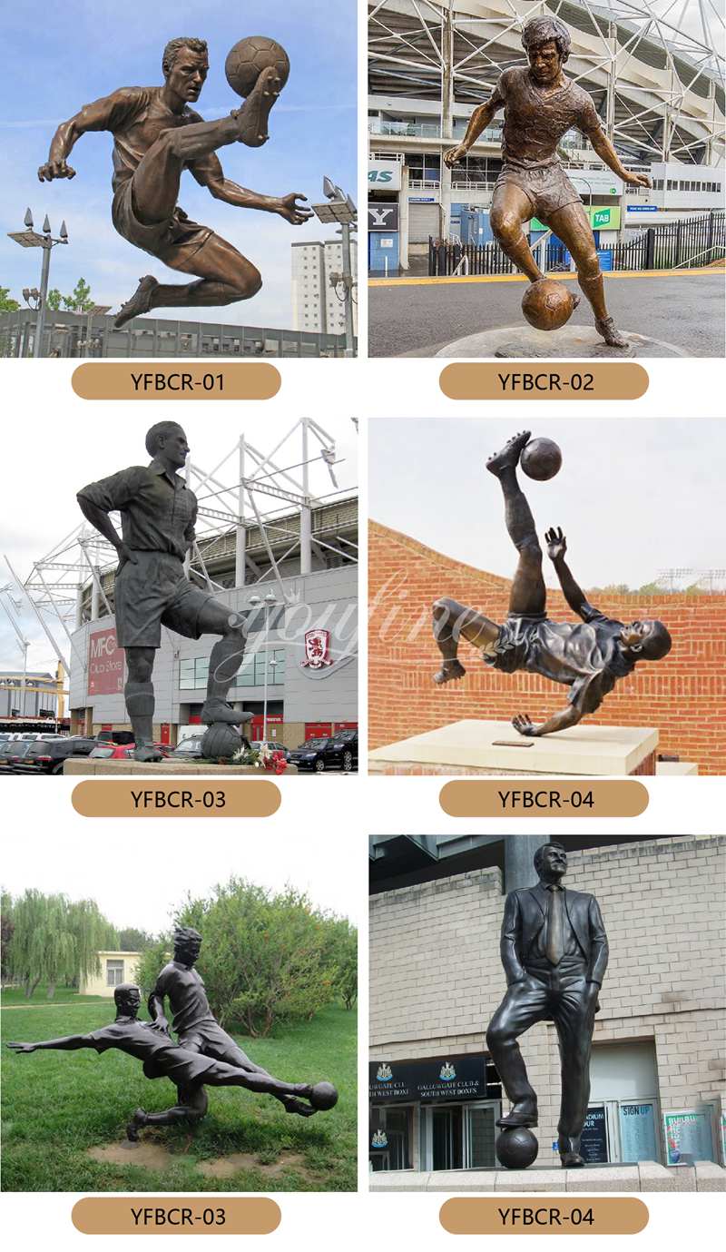 More Bronze Football Player Sculptures