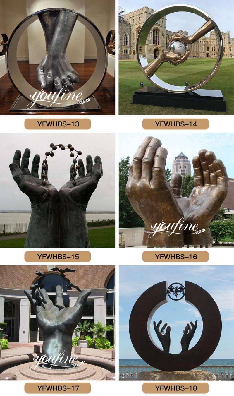 More Bronze Large Hand Sculptures Decor