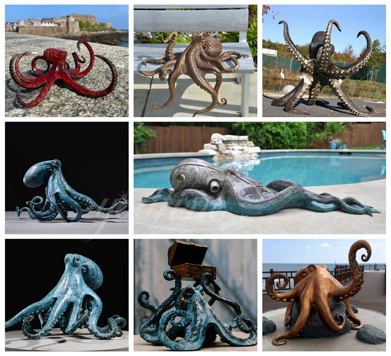 More Bronze Octopus Sculptures