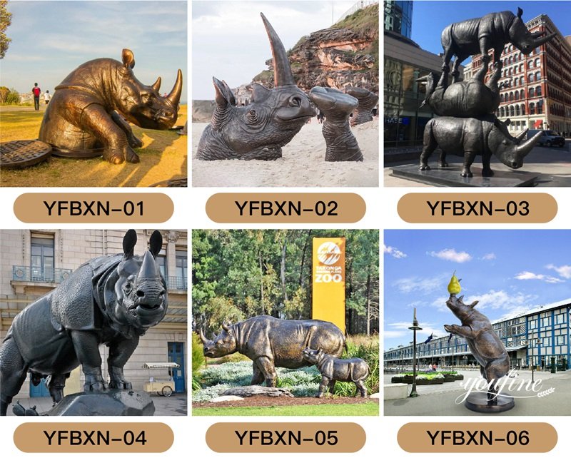 More Bronze Rhino Sculptures