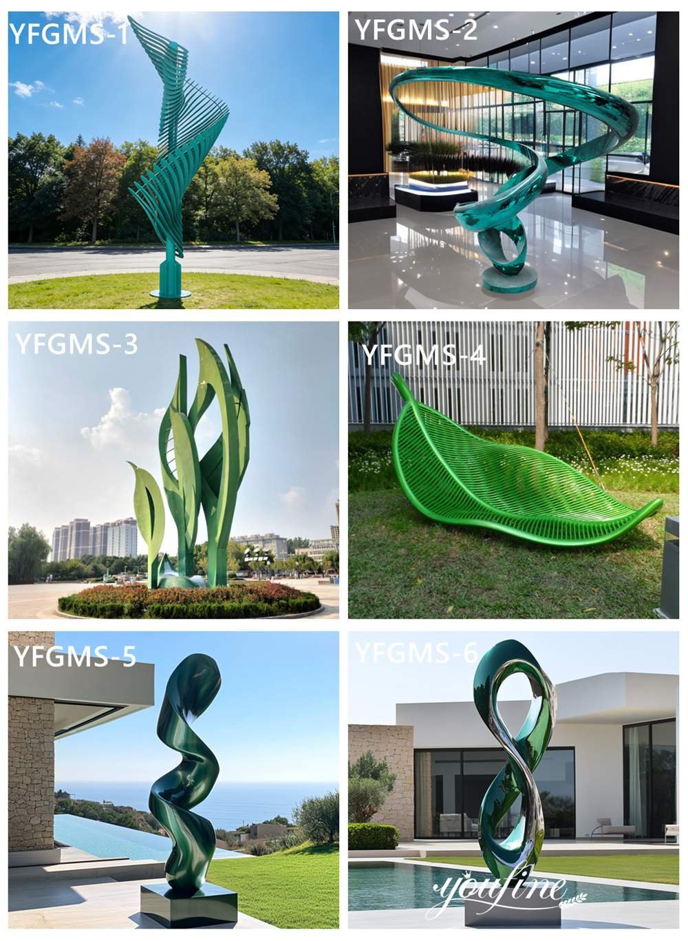 More Green Metal Sculptures