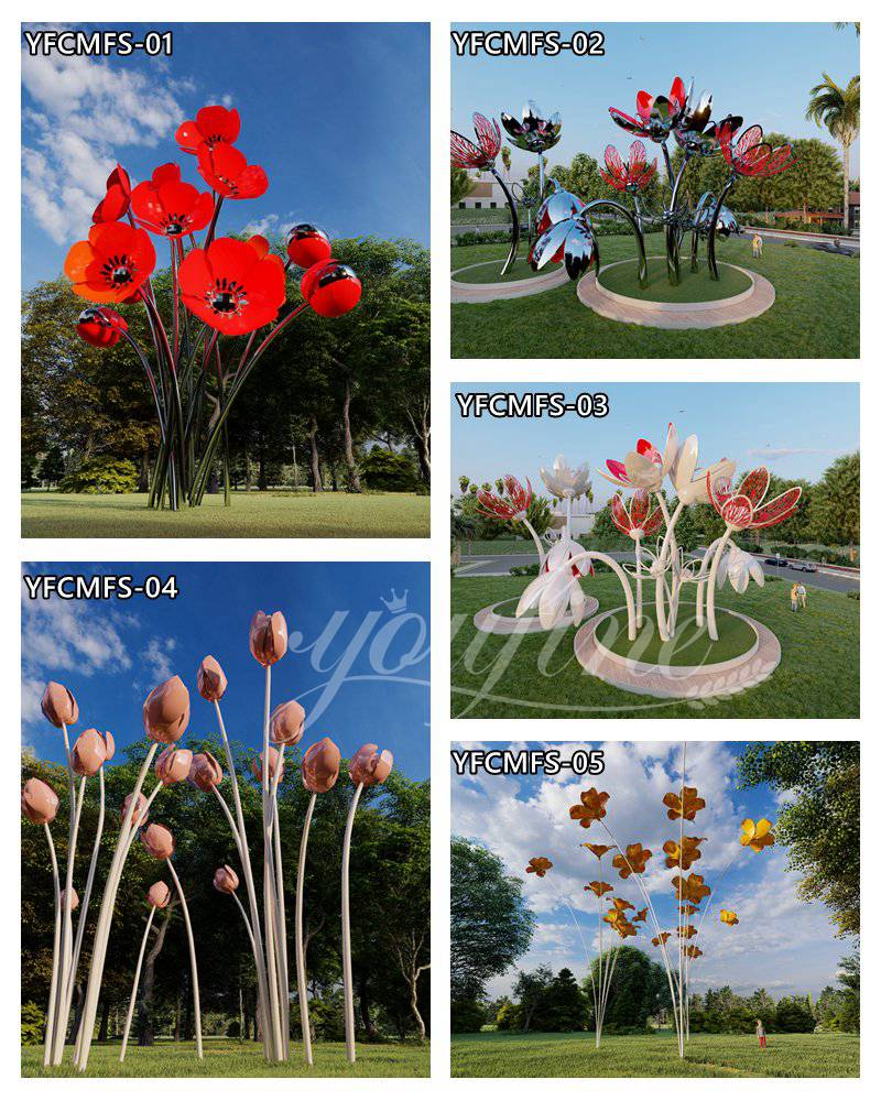 More Large Metal Flower Sculptures