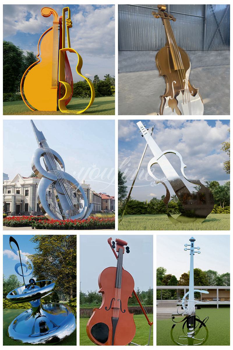 More Large Stainless Steel Cello Sculptures