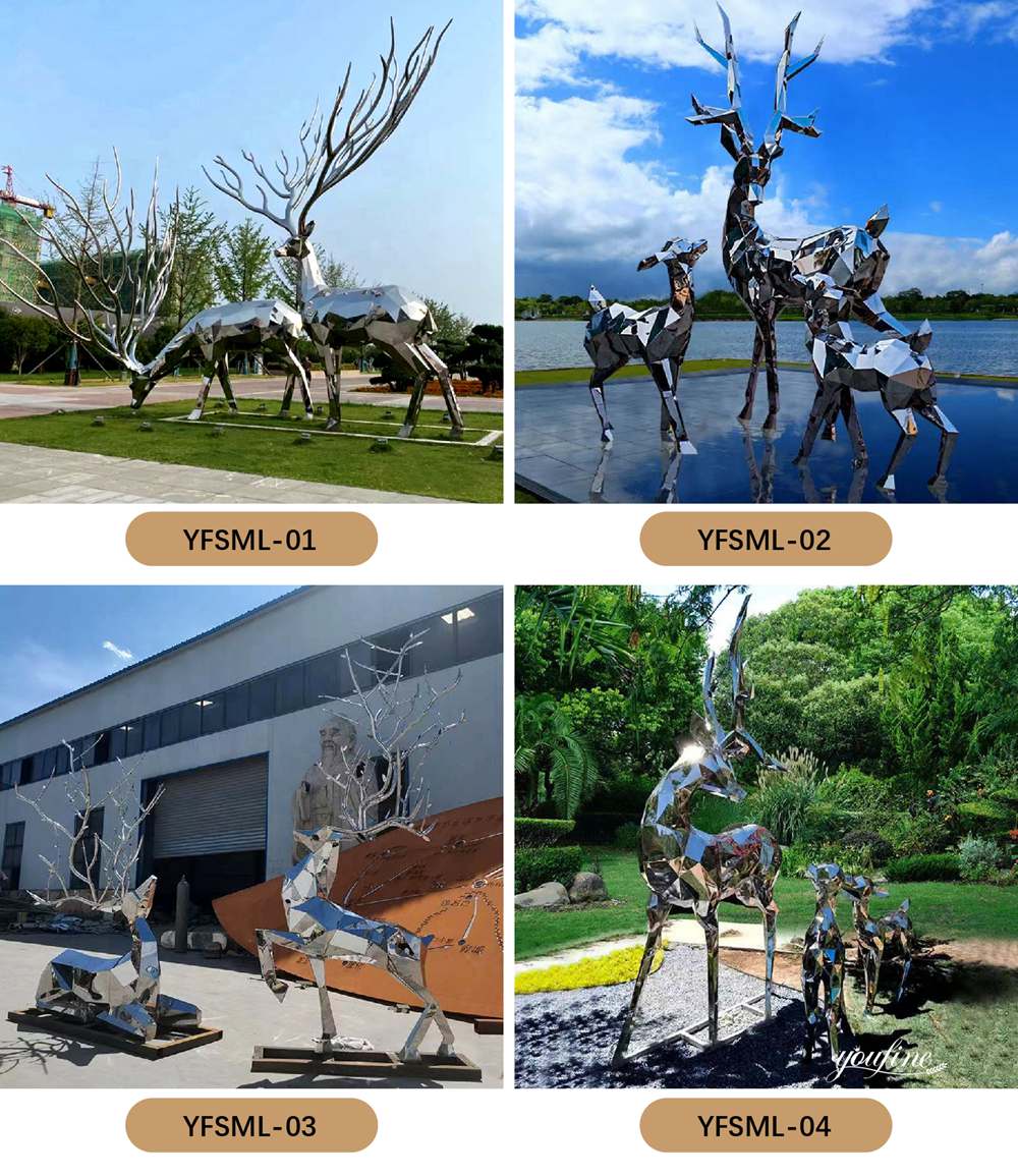 More Stainless Steel Deer Sculptures