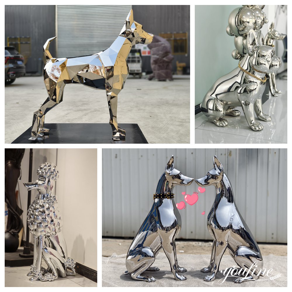 More Stainless Steel Dog Sculptures