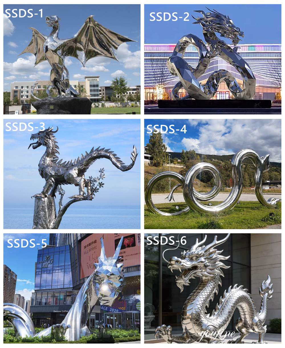 More Stainless Steel Dragon Sculptures