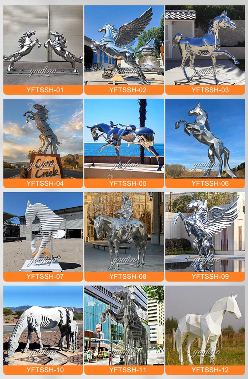 More Stainless Steel Horse Sculptures