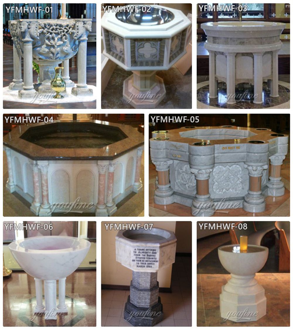 More Styles of Marble Baptismal Fonts