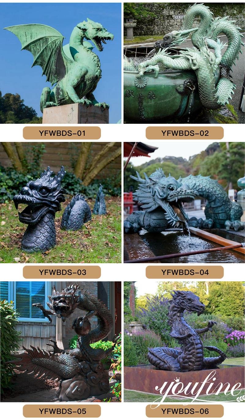 More bronze dragon sculptures