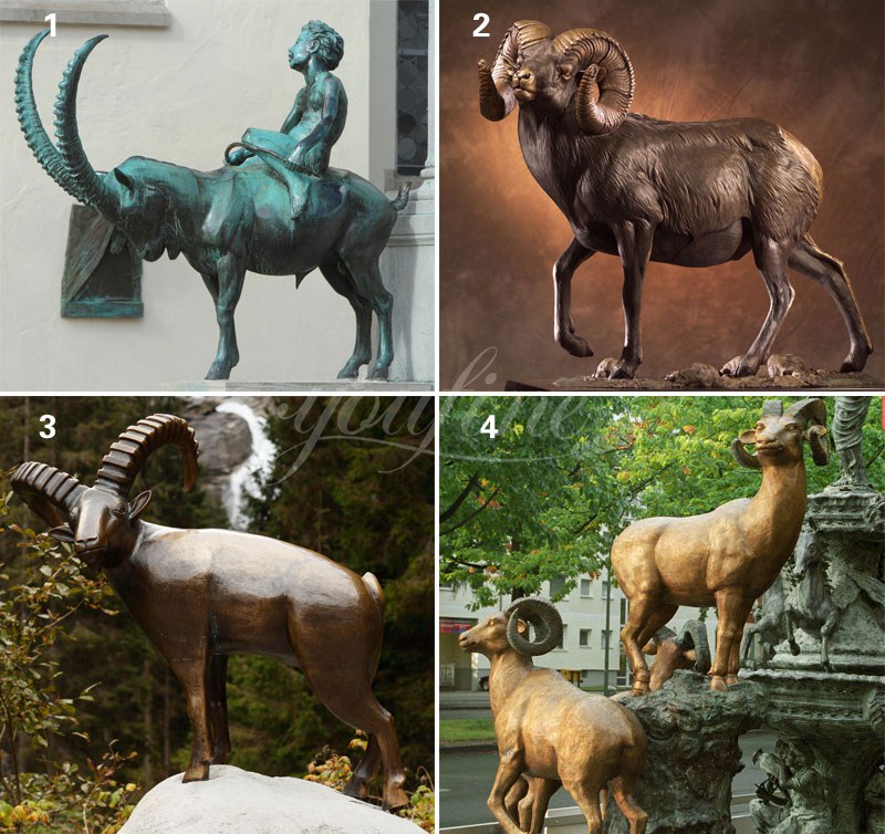 More bronze sheep sculptures