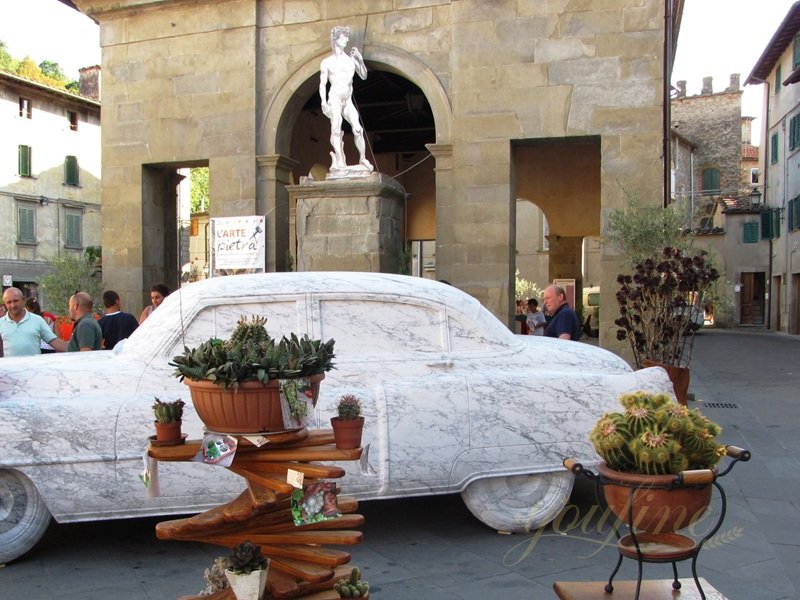 Natural Carrara Marble Car Sculpture