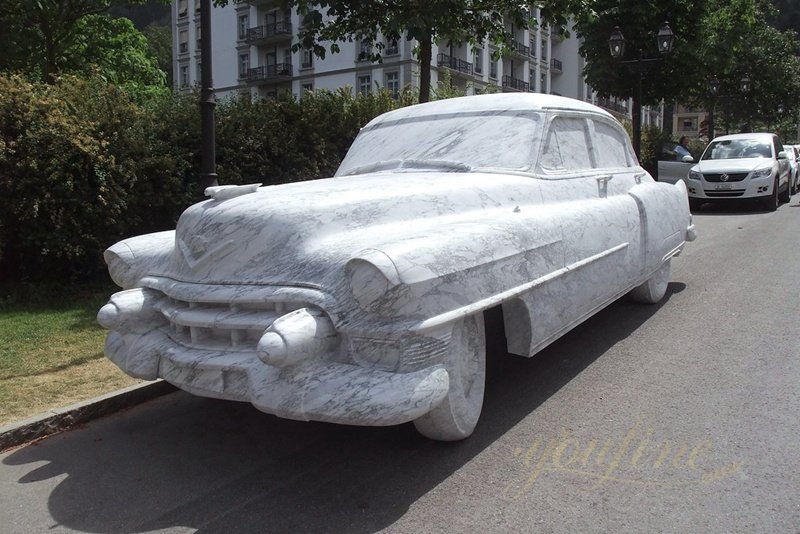 Natural Carrara Marble Car Sculpture