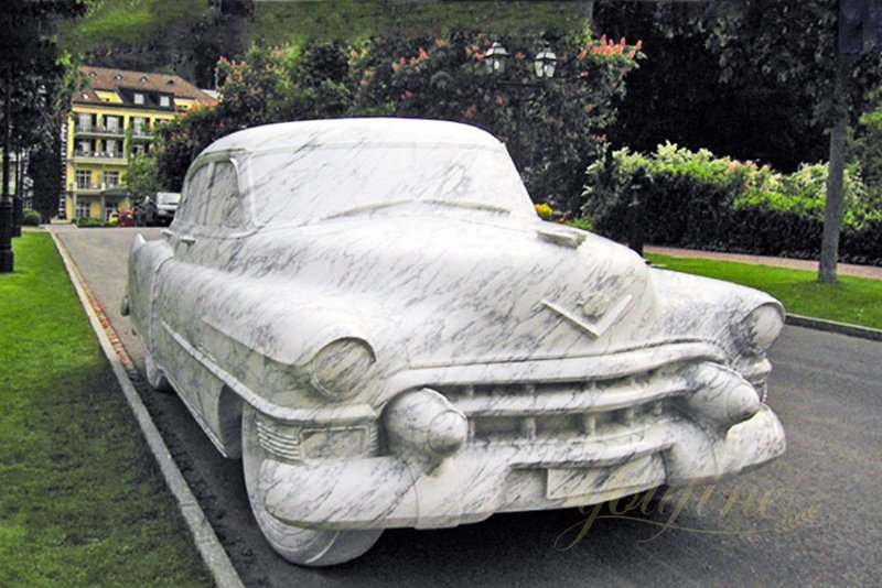 Natural Carrara Marble Car Sculpture