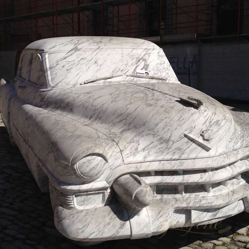 Natural Carrara Marble Car Sculpture