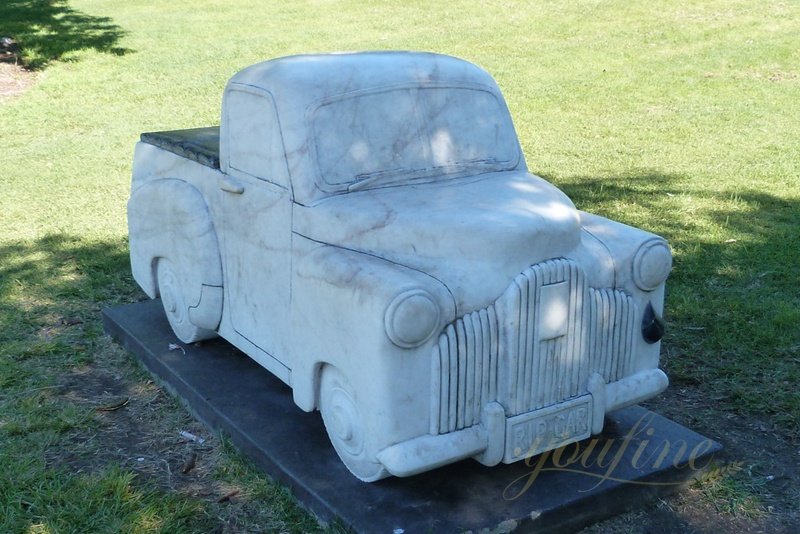 Natural Carrara Marble Car Sculpture