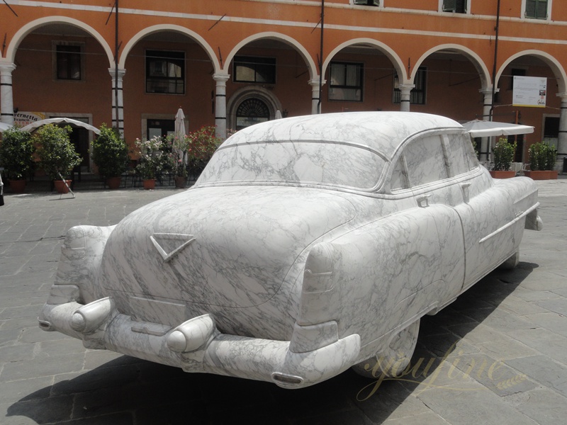 Natural Carrara Marble Car Sculpture