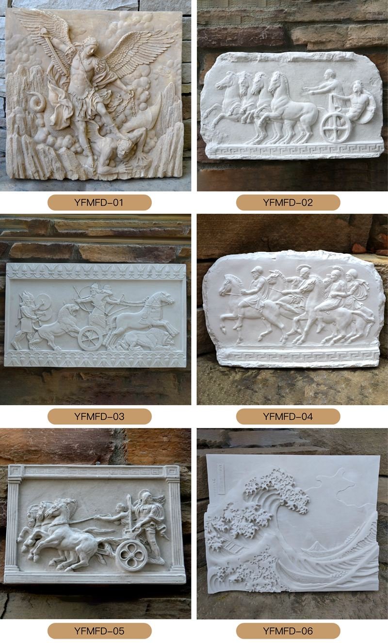 Natural Hand Carved Wall Marble Relief Sculpture