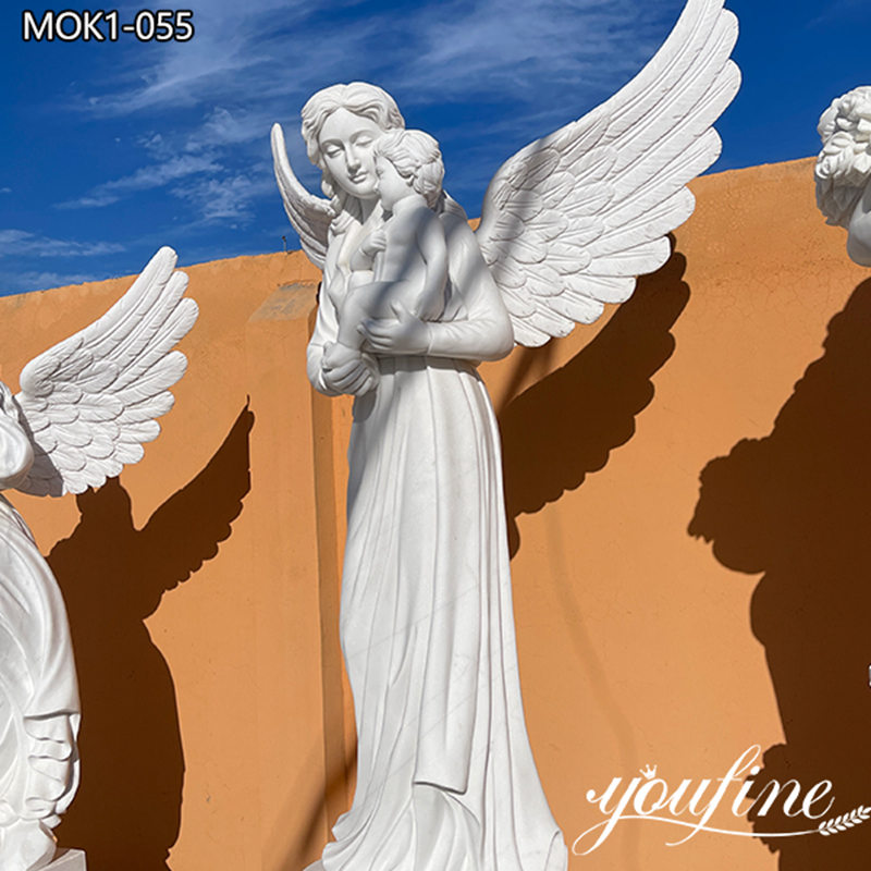 Natural Marble Large Angel Statue for Garden MOK1-055 (1)