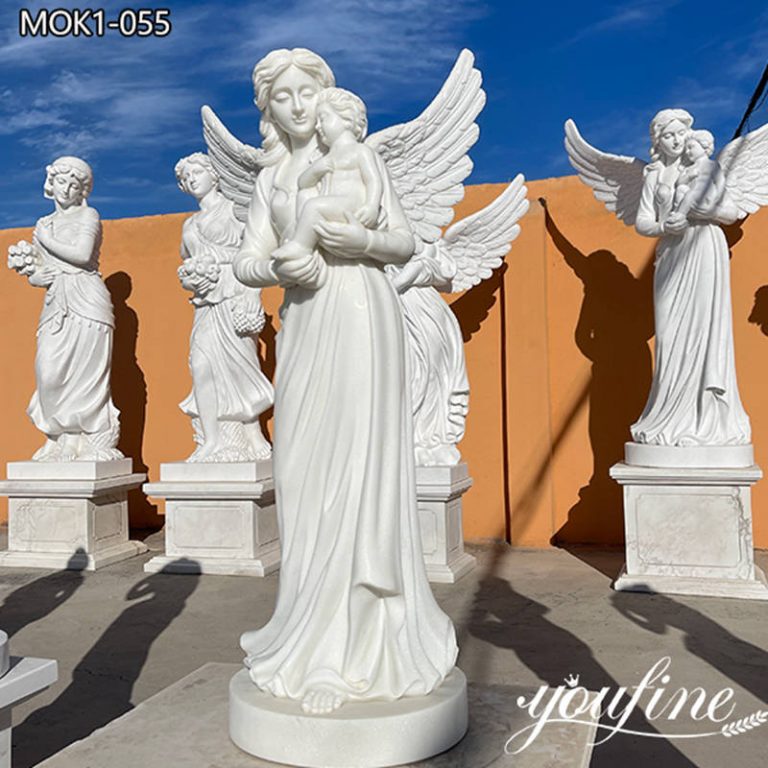 Natural Marble Large Angel Statue for Garden MOK1-055 (2)