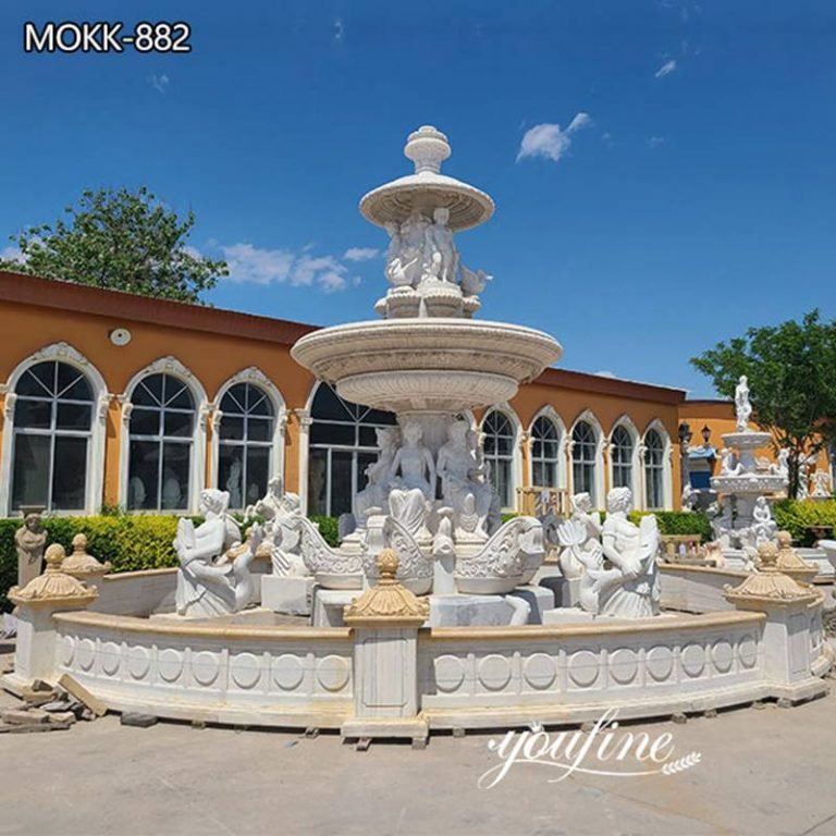 Natural Marble Luxury Fountain with Vivid Statues for Sale MOKK-882