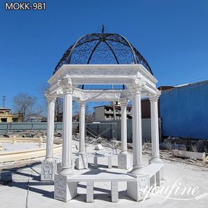  » Natural White Marble Gazebo Wedding Garden Decor Manufacturer MOKK-981