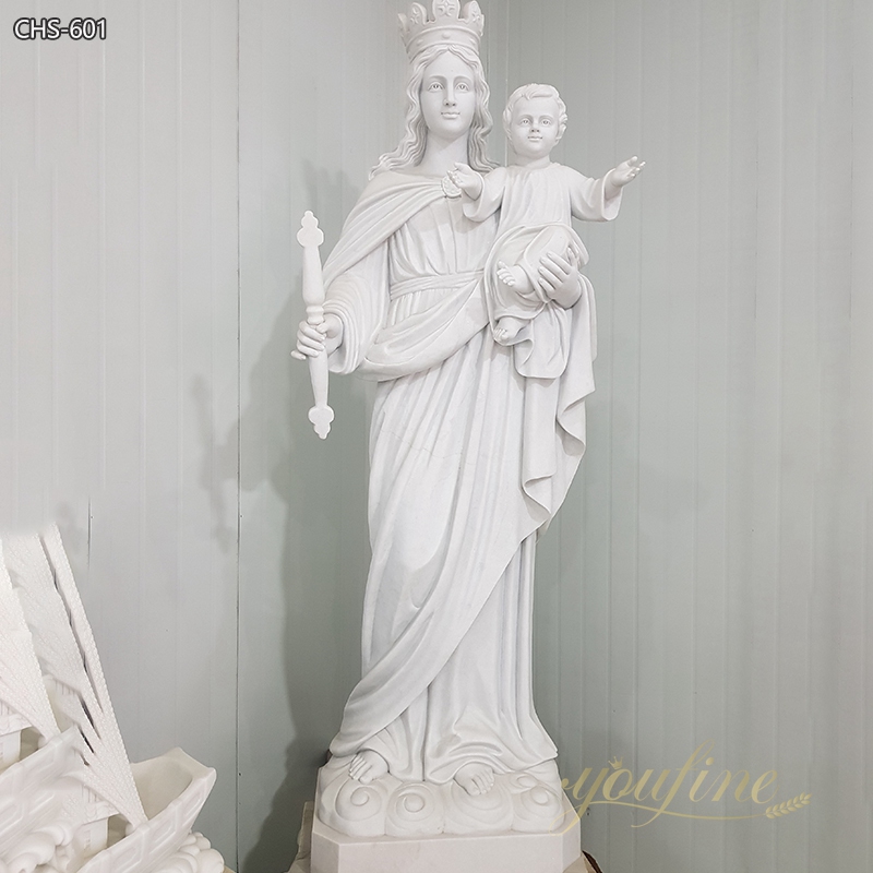 Natural White Marble Statue of Our Lady of Perpetual Help for Church