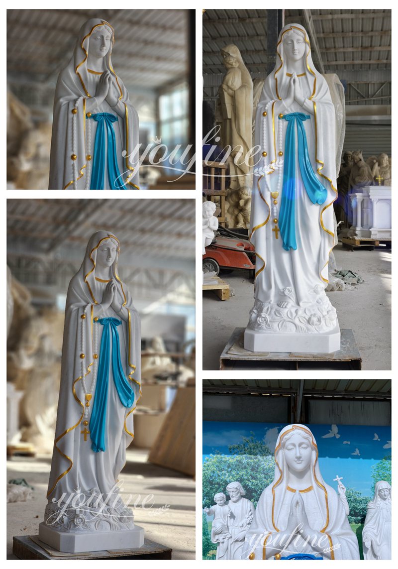 Our Lady of Lourdes outdoor statue details