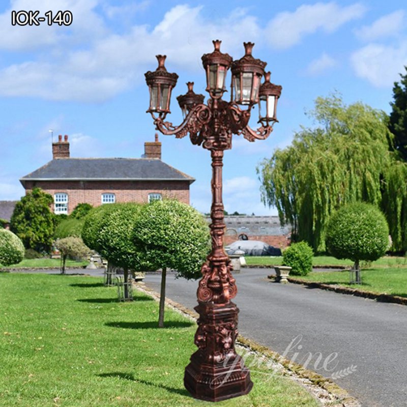 Outdoor Antique Cast Iron Lamp Post for Sale (3)