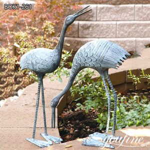 Outdoor Bronze Crane Garden Statue for Sale BOK1-261