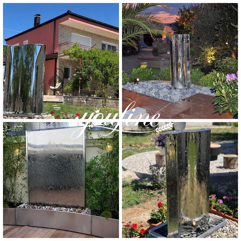 Outdoor Contemporary Stainless Steel Water Fountain for Sale (5)