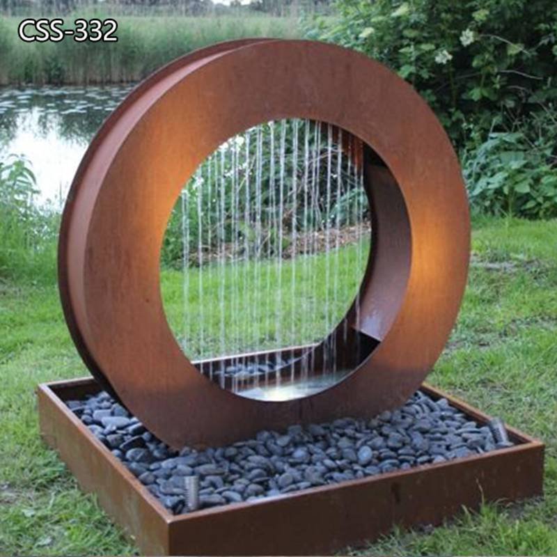 Outdoor Corten Steel Water Feature All-match Decor Supplier CSS-332