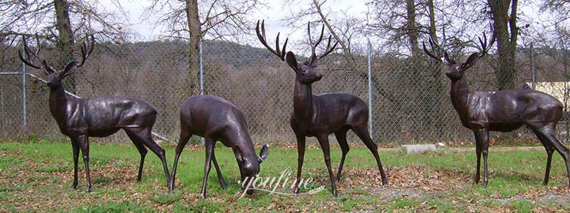 Life Size Deer Statue Bronze Art Decoration for Outdoor BOK1-376