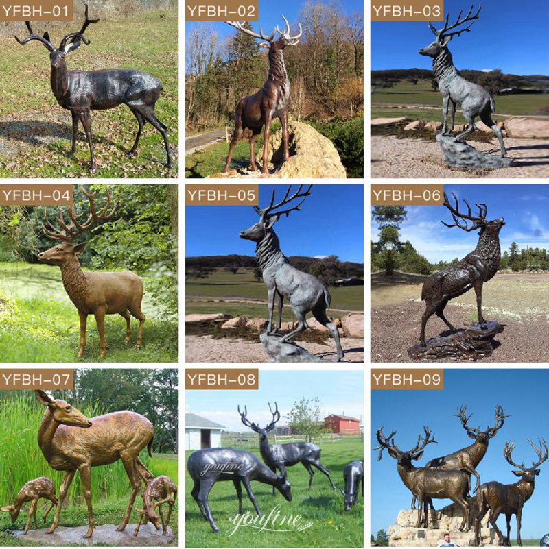 Outdoor Deer Sculpture - YouFine Sculpture