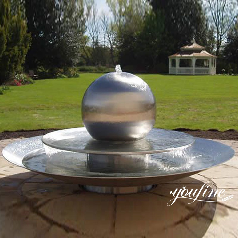 stainless steel sphere water fountain