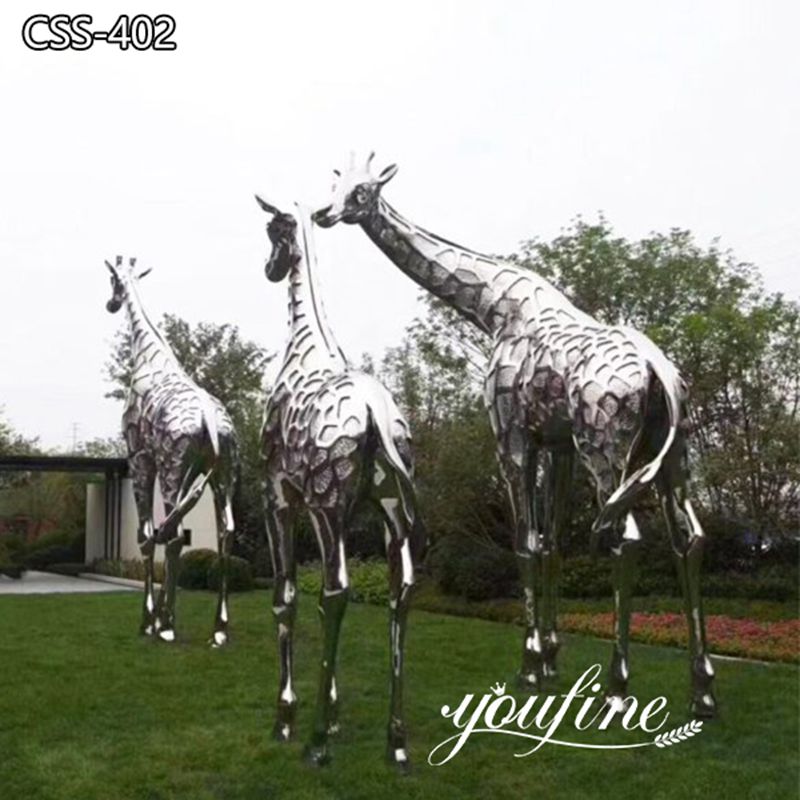 Outdoor Large Metal Giraffe Sculpture Factory Supply CSS-402