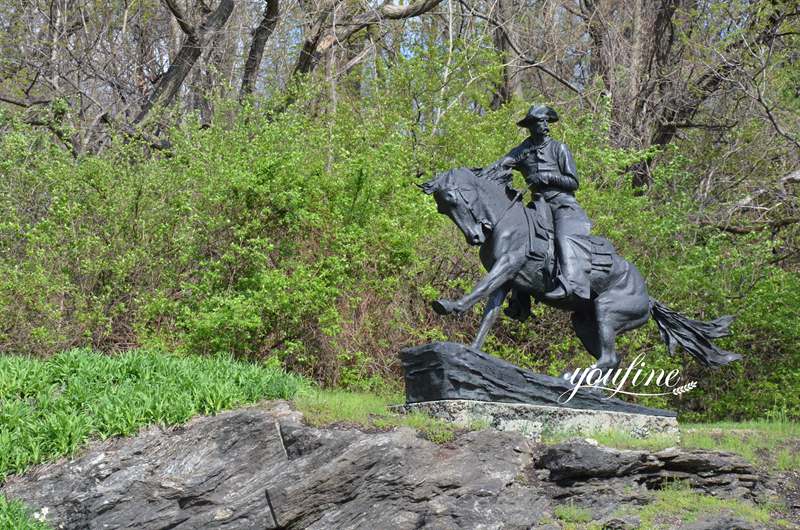 Outdoor Life Size Bronze Cowboy on Horse Statue(12)