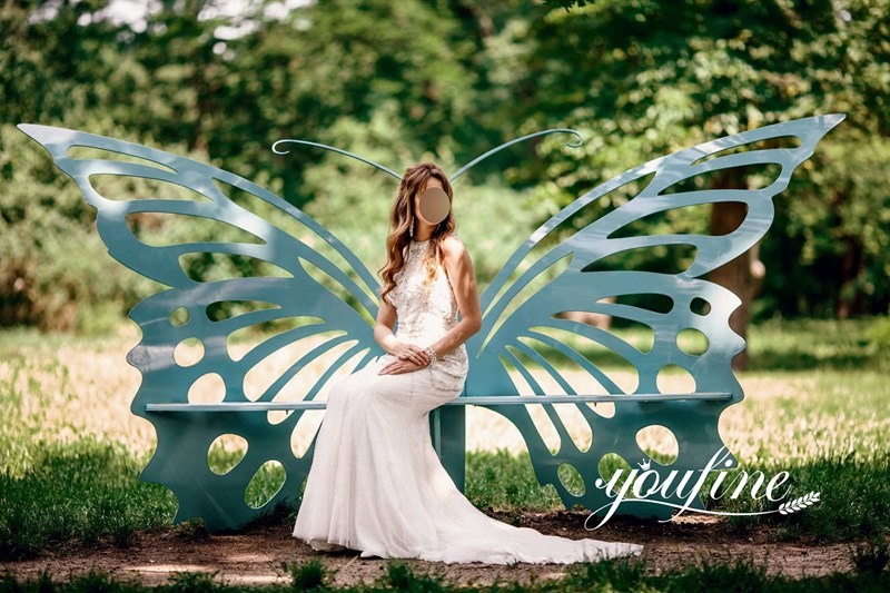 Outdoor Metal Butterfly Bench for Sale