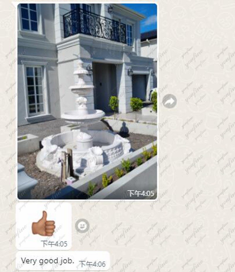 OutdoorMarble Water Garden 3 Tiers Fountain feedback from YouFine Customer