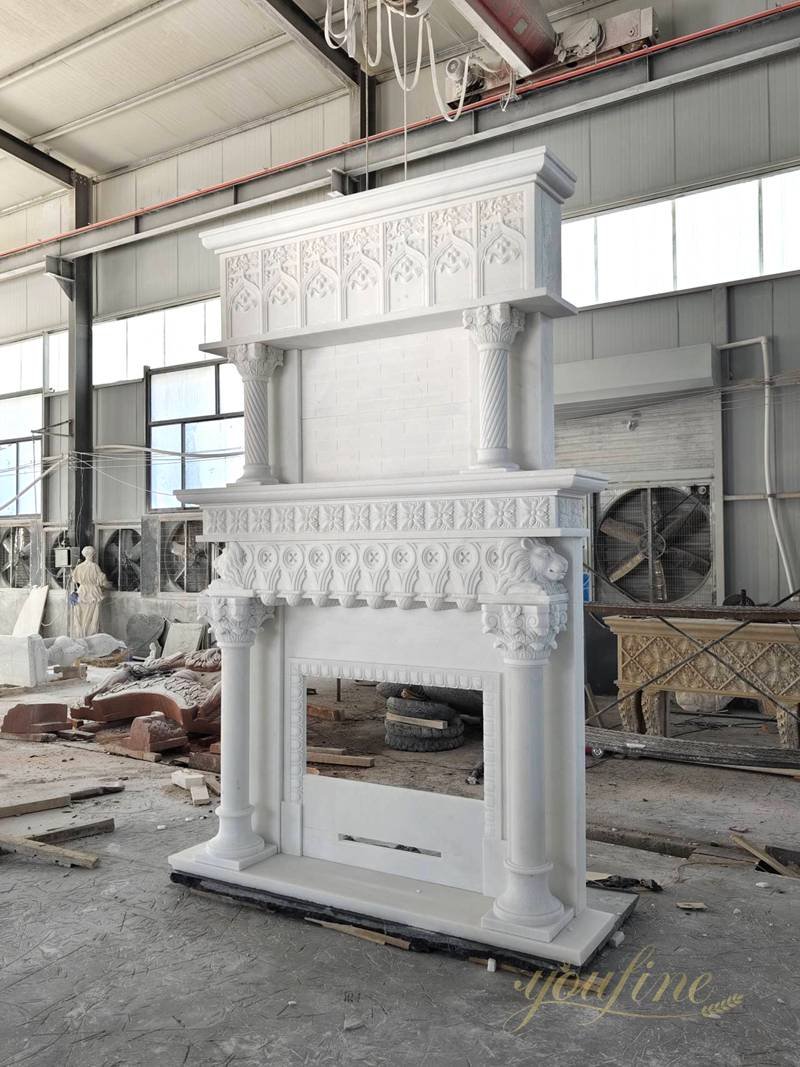 Overmantel Natural Marble Fireplace Surround for Sale