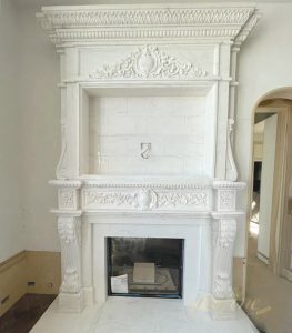  » Overmantel Natural Marble Fireplace Surround for Sale MOK1-180