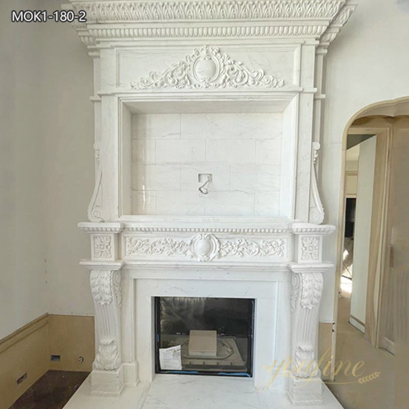 Overmantel Natural Marble Fireplace Surround for Sale