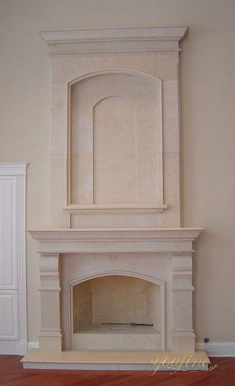 Overmantel Natural Marble Fireplace Surround for Sale