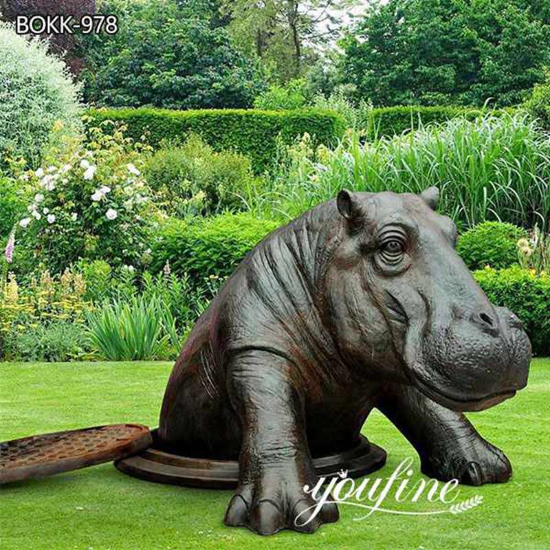 Peculiar Bronze Hippo Sculpture