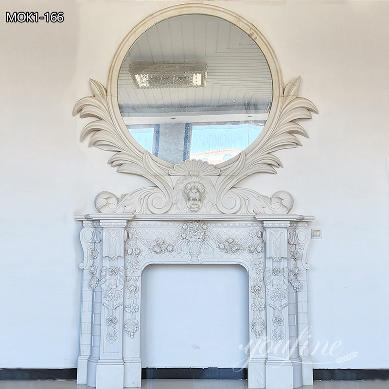 Perfect Marble Fireplace Surrounds with Mirror for Home MOK1-166