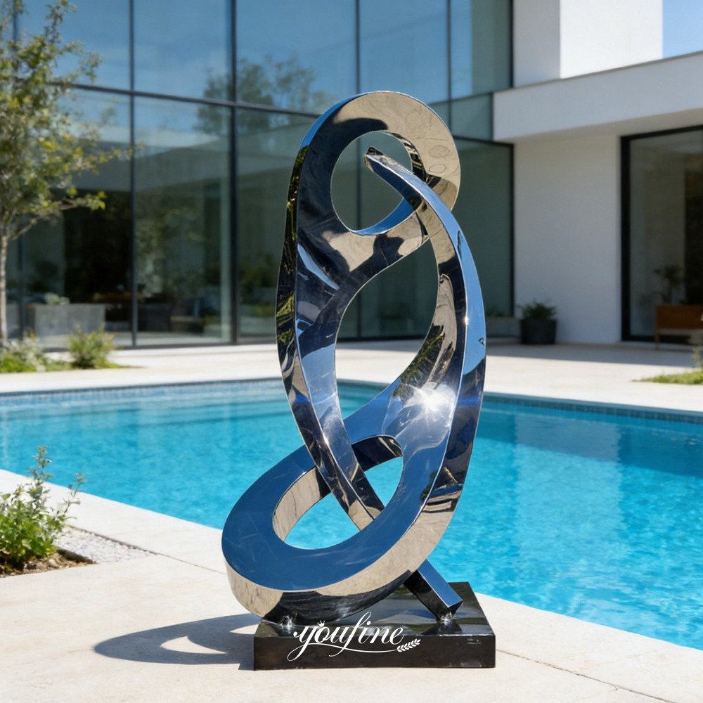 Polished Comma Art Sculpture for Pool