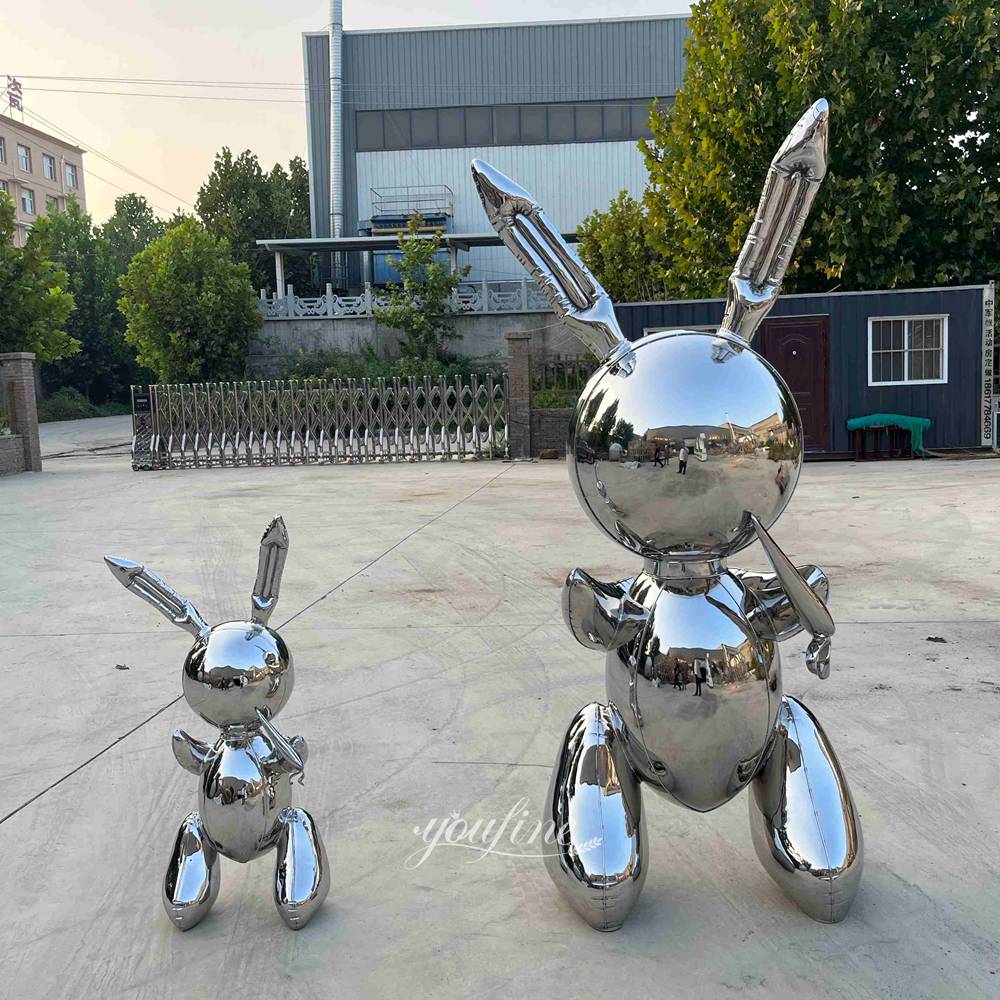 Polished Jeff Koons Balloon Rabbit Sculpture Replica