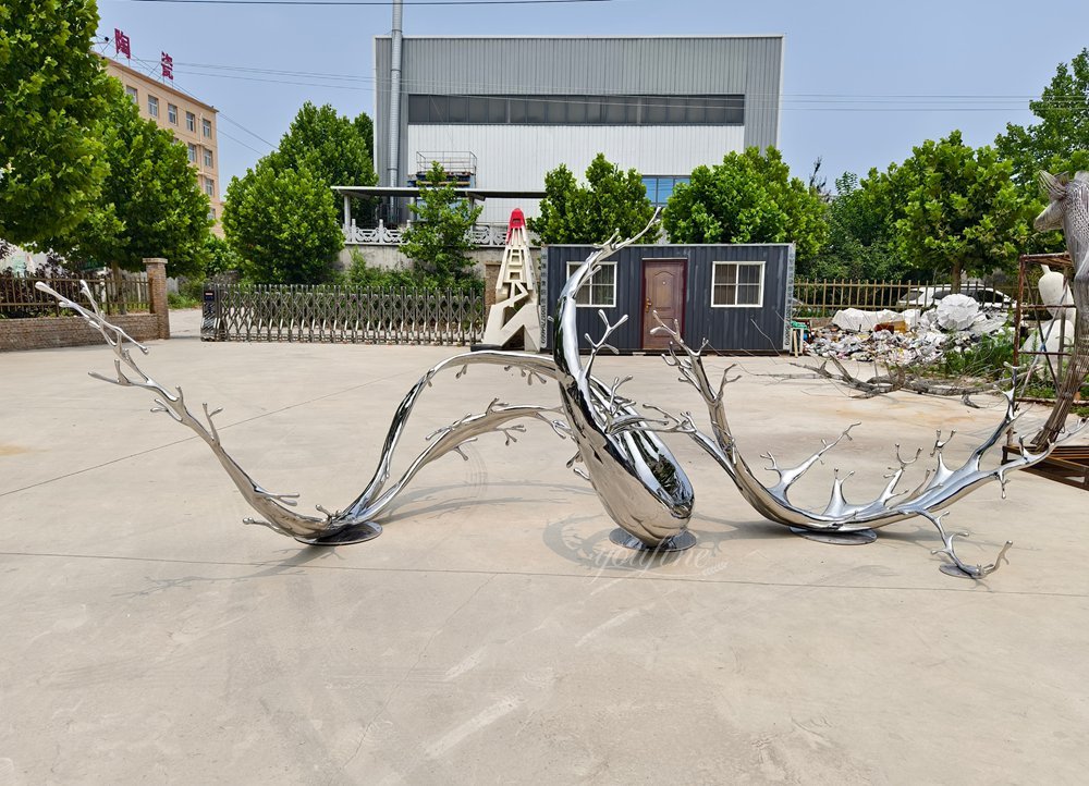 Polished Stainless Steel Water Splash Sculpture