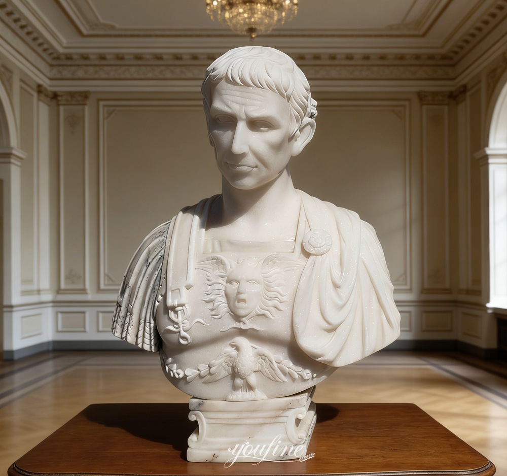 Roman Marble Bust Statue of Caesar